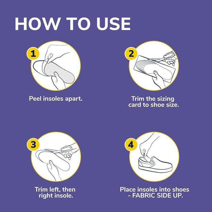 All-Day Comfort Insoles with Shock Absorption & High Arch Support