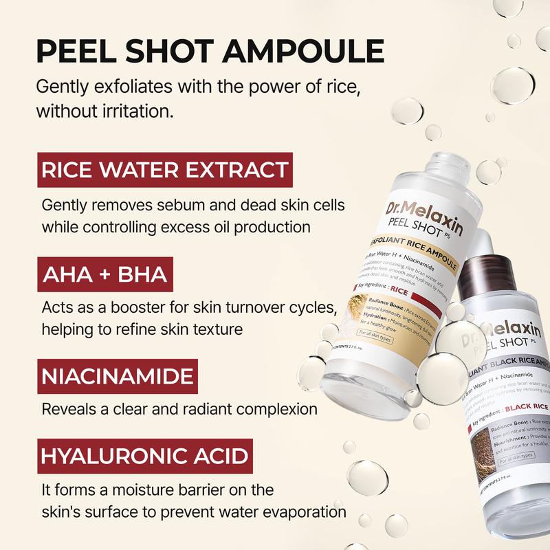 ✨Peel Shot Glow Rice Ampoule Duo - Serums for Brightening, Exfoliating, and Moisturizing